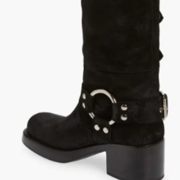 JEFFREY CAMPBELL Trouble Buckle Boot In Black Suede Silver Size 8.5 - Picture 3 of 14